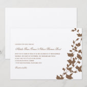 Lovely Leaves Wedding Invitation - Chocolate Kaart (Voorkant / Achterkant)