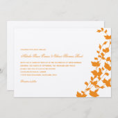 Lovely Leaves Wedding Invitation - Sinaasappel Kaart (Voorkant / Achterkant)