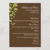 Lovely Leaves Wedding Menu Card - Bruin (Voorkant)