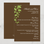 Lovely Leaves Wedding Menu Card - Bruin (Voorkant / Achterkant)