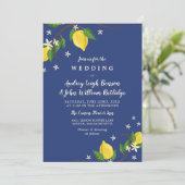 Lovely Lemon Branches - Floral Wedding Kaart (Staand voorkant)