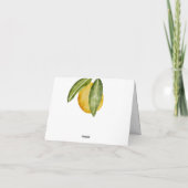 Lovely Lemon Tree Branch Waterverf - Aangepast Bedankkaart (Achterkant)