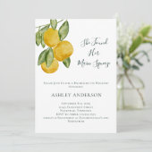 Lovely Lemon Tree Waterverf Bachelorette Party Kaart (Staand voorkant)