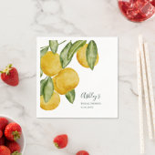 Lovely Lemon Waterverf Vrijgezellenfeest op persoo Servet (Insitu)