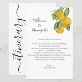 Lovely Lemon Wedding Welcome Letter, reisroute (Voorkant / Achterkant)