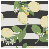 Lovely Lemons and Blossom Pastel Stof (Close Up)