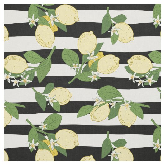 Lovely Lemons and Blossom Pastel Stof (Swatch)