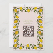 Lovely Lemons Rustic CUSTOM QR Code VRIJGEZELLENFE Kaart (Achterkant)