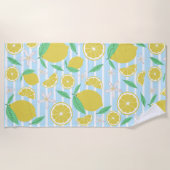 Lovely Lemons Striped Fresh Citrus Fruit Strandlaken (Voorkant)