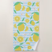 Lovely Lemons Striped Fresh Citrus Fruit Strandlaken (Voorkant)