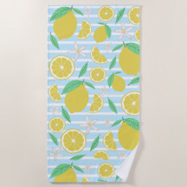 Lovely Lemons Striped Fresh Citrus Fruit Strandlaken