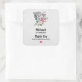 Lovely Leopard Head Portret Waterverf Birthday Vierkante Sticker (Tas)
