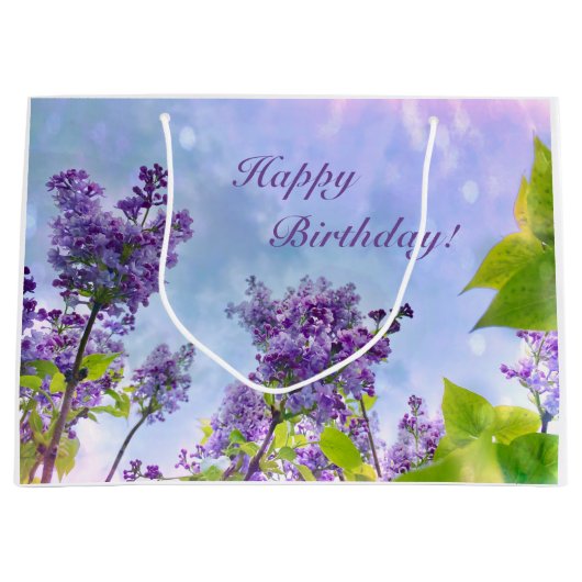 Lovely Lilacs Happy Birthday Groot Cadeauzakje (Voorkant)