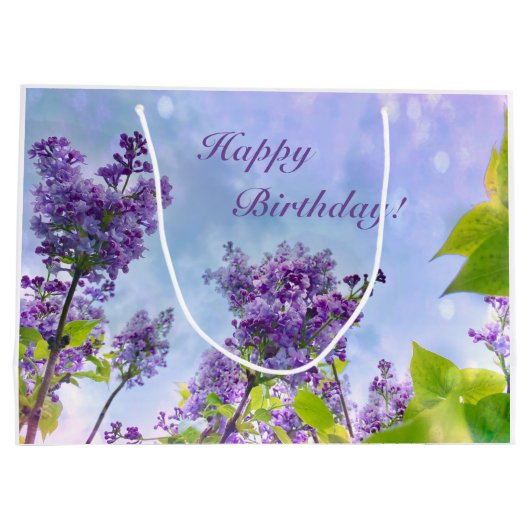 Lovely Lilacs Happy Birthday Groot Cadeauzakje (Achterkant)