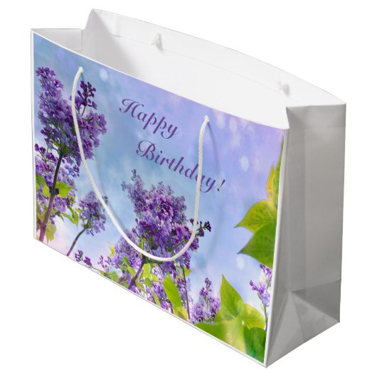 Lovely Lilacs Happy Birthday Groot Cadeauzakje (Achterkant Gekanteld)