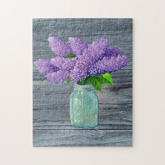 Lovely Lilacs in Rustic Mason Jar Legpuzzel (Verticaal)