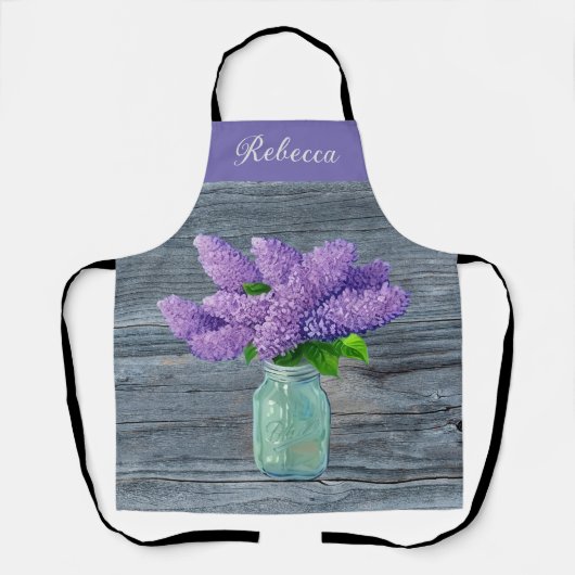 Lovely Lilacs in Rustic Mason Jar Schort (Voorkant)