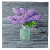 Lovely Lilacs in Rustic Mason Jar Tegeltje (Voorkant)