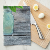 Lovely Lilacs in Rustic Mason Jar Theedoek (Quarter Fold)