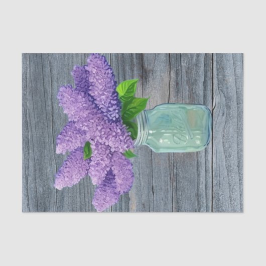 Lovely Lilacs in Rustic Mason Jar Tissuepapier (Voorkant)