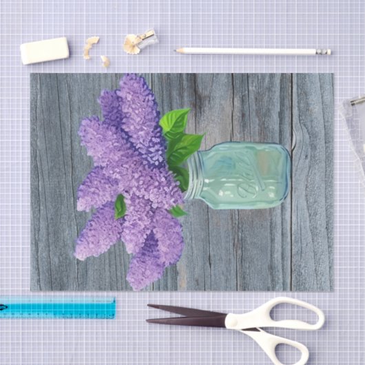 Lovely Lilacs in Rustic Mason Jar Tissuepapier (Craft)