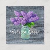 Lovely Lilacs in Rustic Mason Jar Vierkante Visitekaartje (Voorkant)