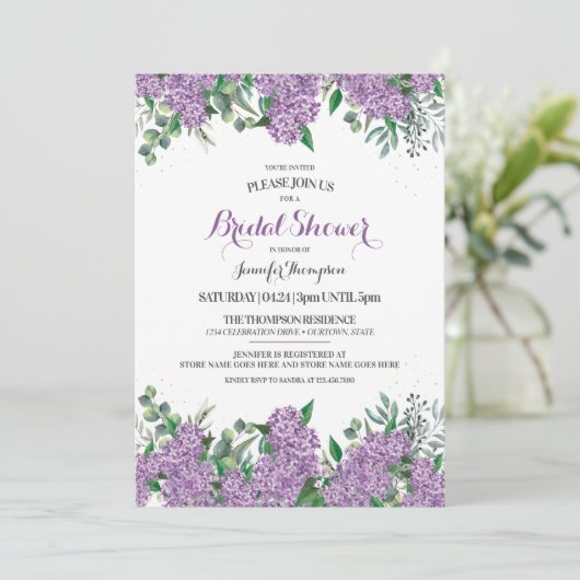 Lovely Lilacs Vrijgezellenfeest Kaart (Staand voorkant)