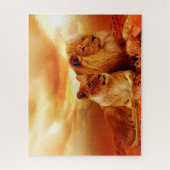 Lovely Lion Couple, Jigzaag Puzzle Legpuzzel (Verticaal)