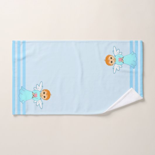 Lovely Little Angel & Turquoise Stripes Bad Handdoek (Handdoek)