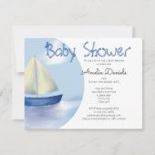 Lovely Little Blue Sailboat Baby shower per Mail Kaart (Voorkant)