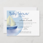 Lovely Little Blue Sailboat Baby shower per Mail Kaart (Voorkant)