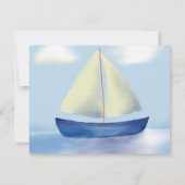 Lovely Little Blue Sailboat Baby shower per Mail Kaart (Achterkant)