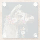 Lovely Llama Glazen Onderzetter (Achterkant)
