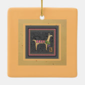 Lovely Llama-kerstflatTegel Keramisch Ornament (Achterkant)