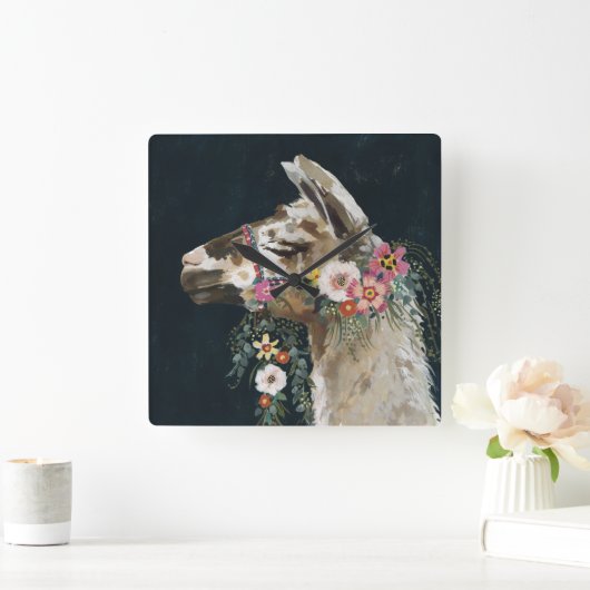 Lovely Llama Vierkante Klok (Huis)