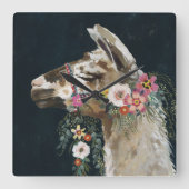 Lovely Llama Vierkante Klok (Voorkant)