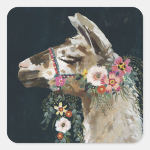 Lovely Llama Vierkante Sticker