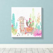 Lovely Llamas I Canvas Afdruk (Insitu (Houten vloer))