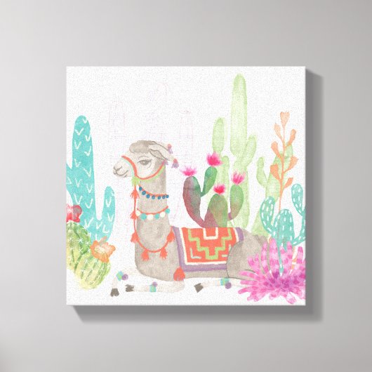 Lovely Llamas I Canvas Afdruk (Voorkant)