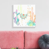 Lovely Llamas II Canvas Afdruk (Insitu (Woonkamer))