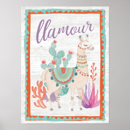 Lovely Llamas II Llamour Poster (Voorkant)