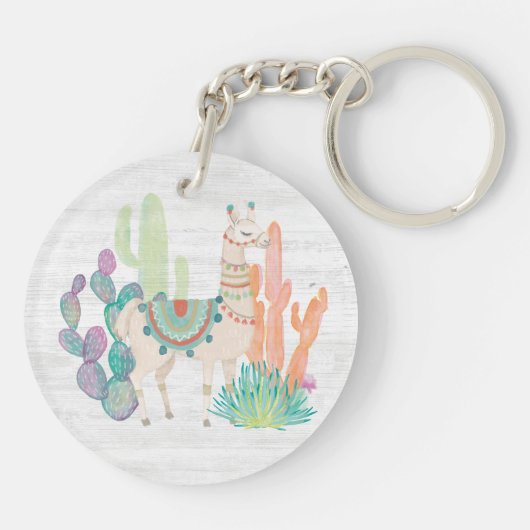 Lovely Llamas II Sleutelhanger (Achterkant)