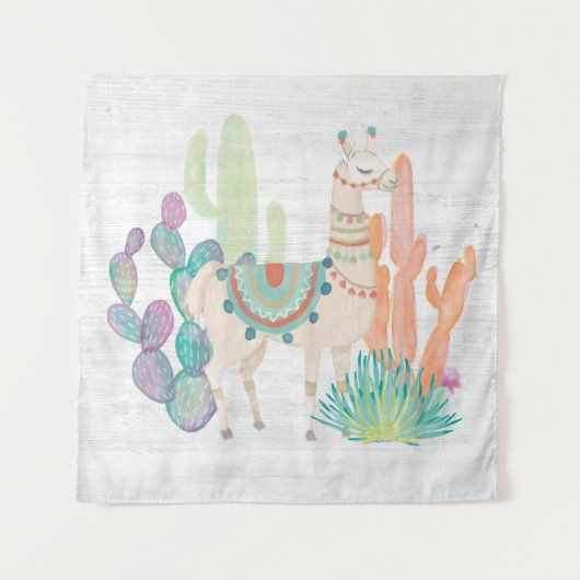 Lovely Llamas II Wandkleed (Voorkant (horizontaal))