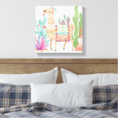 Lovely Llamas IV Canvas Afdruk (Insitu (Slaapkamer))