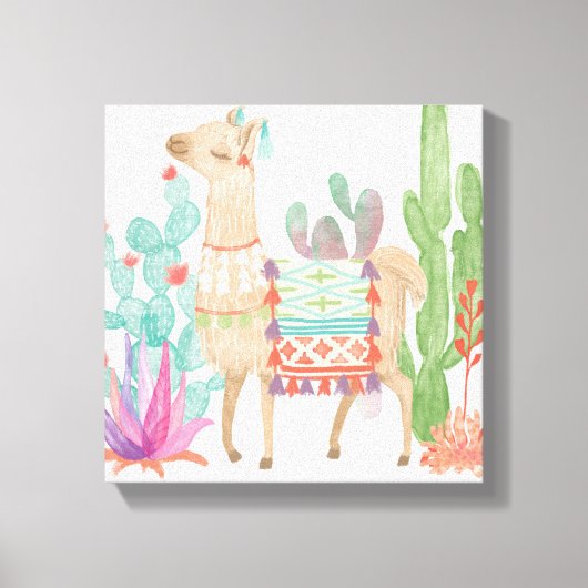 Lovely Llamas IV Canvas Afdruk (Voorkant)