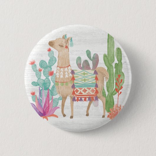 Lovely Llamas IV Ronde Button 5,7 Cm (Voorkant)