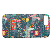 Lovely Llamas op donker Blauwgroen Case-Mate iPhone Case (Achterkant (Horizontaal))