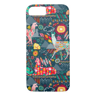 Lovely Llamas op donker Blauwgroen Case-Mate iPhone Case