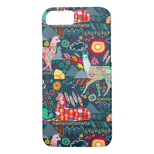 Lovely Llamas op donker Blauwgroen Case-Mate iPhone Case (Achterkant)
