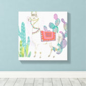 Lovely Llamas V Canvas Afdruk (Insitu (Houten vloer))